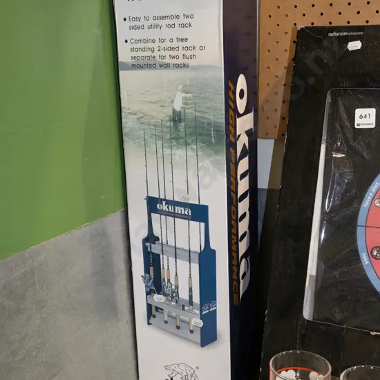 Okuma boxed fishing rod rack