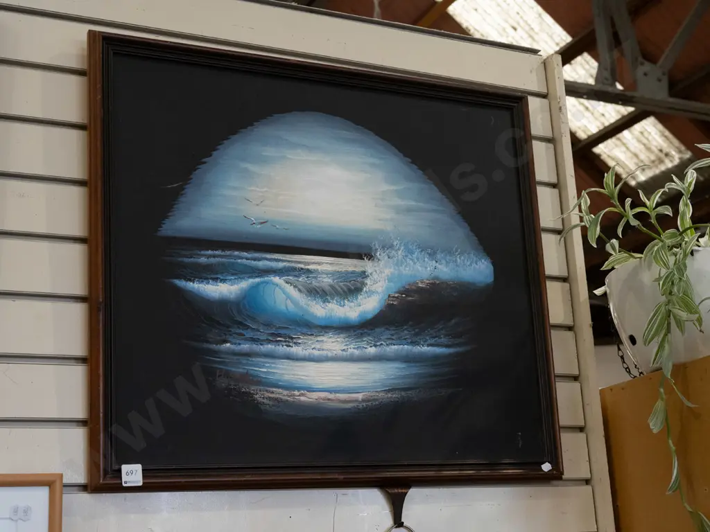 framed oil on board - seascape Image 1++