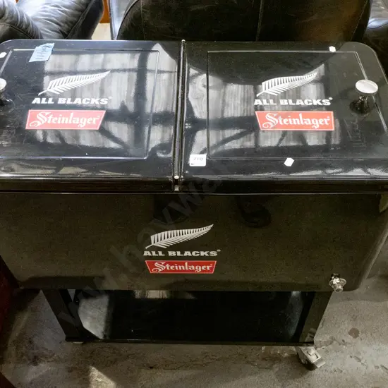 Steinlager chilly bin on casters