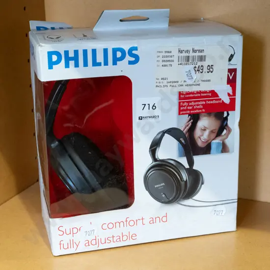 cased Phillips headphones