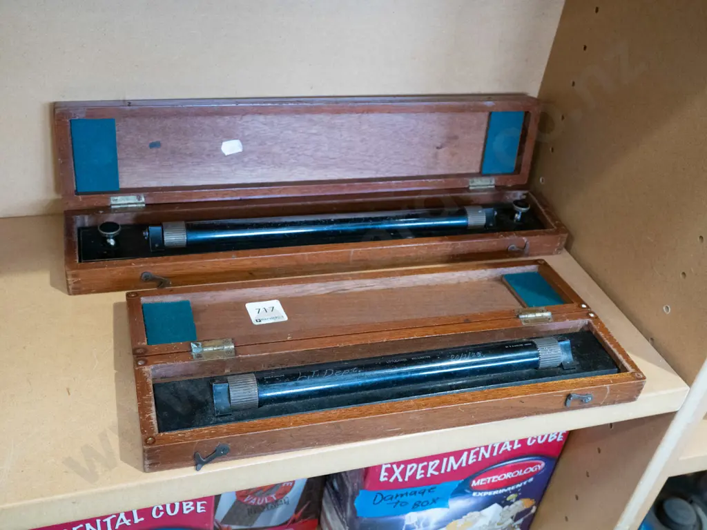 2x mahogany cased rolling rulers Image 1++