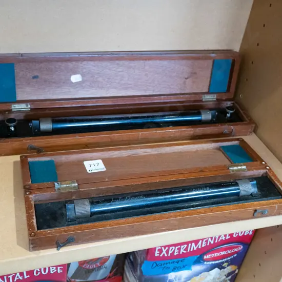 2x mahogany cased rolling rulers