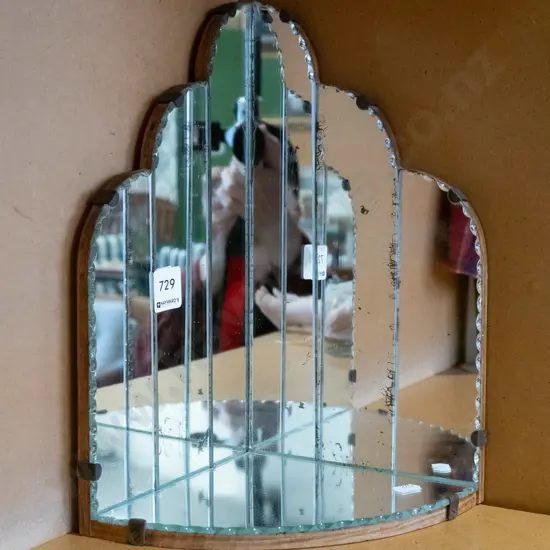 wall mounted corner mirror shelves - silvering