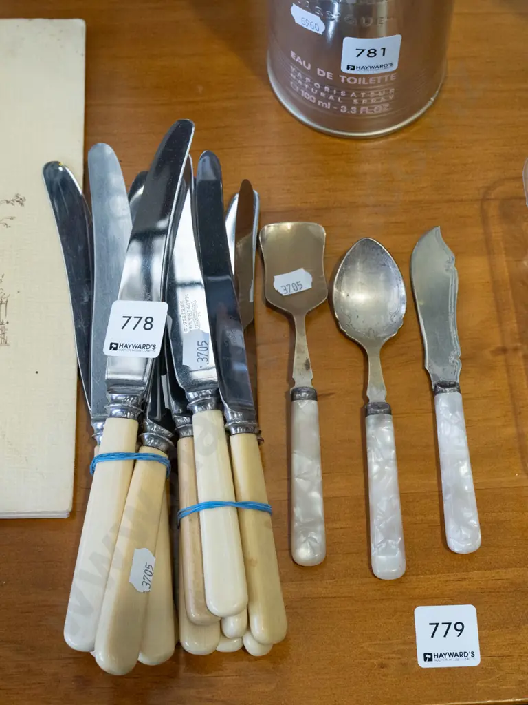 bone handled knives, mother of pearl spoons etc Image 1++