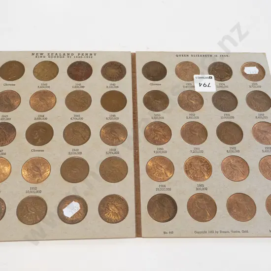 New Zealand pennies collector set