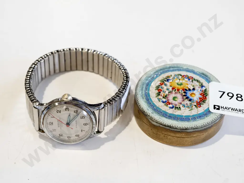 small vintage trinket box & wristwatch Image 1++