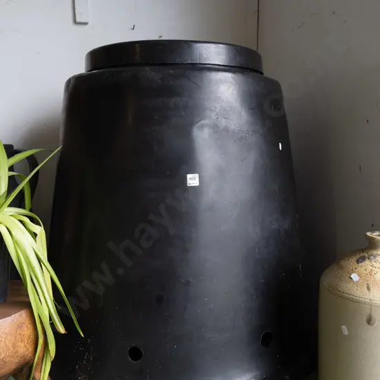 black plastic compost bin