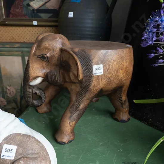 Indonesian hardwood elephant themedjardiniere stand H280