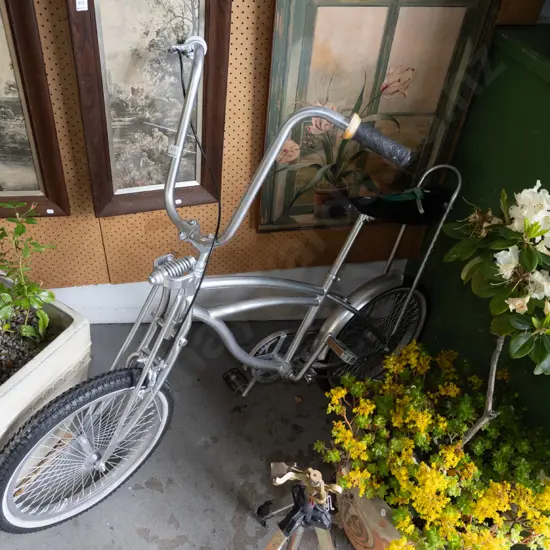 silver painted retro bike