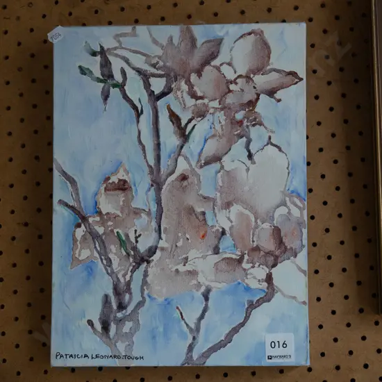 Patricia Tough acrylic on boxed canvas - magnolias H310