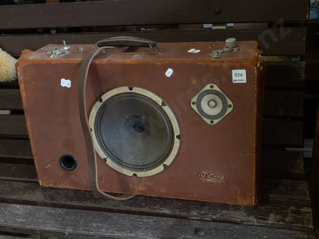 V-Case Australia speakers in bullock hide suitcase - As Is No Returns Image 1++
