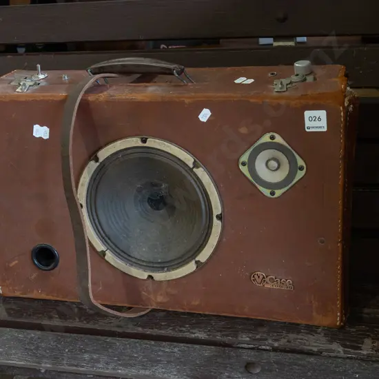 V-Case Australia speakers in bullock hide suitcase - As Is No Returns