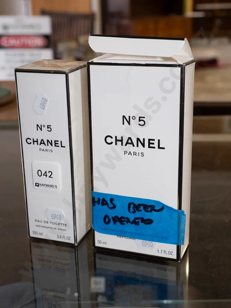 Chanel No 5 eau de toilette 100ml, Chanel No 5 eau de parfum 50ml - opened Image 1++