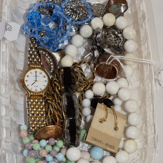 tray of costume jewellery