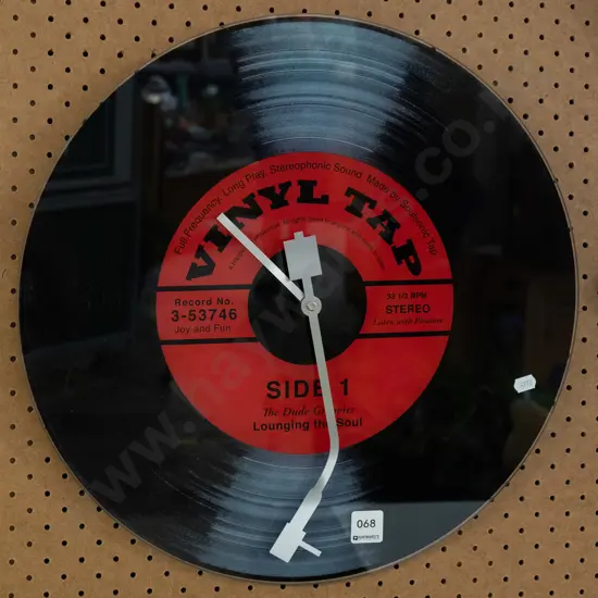 record themed wall clock