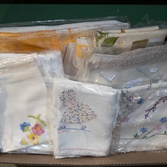box; needlework linen
