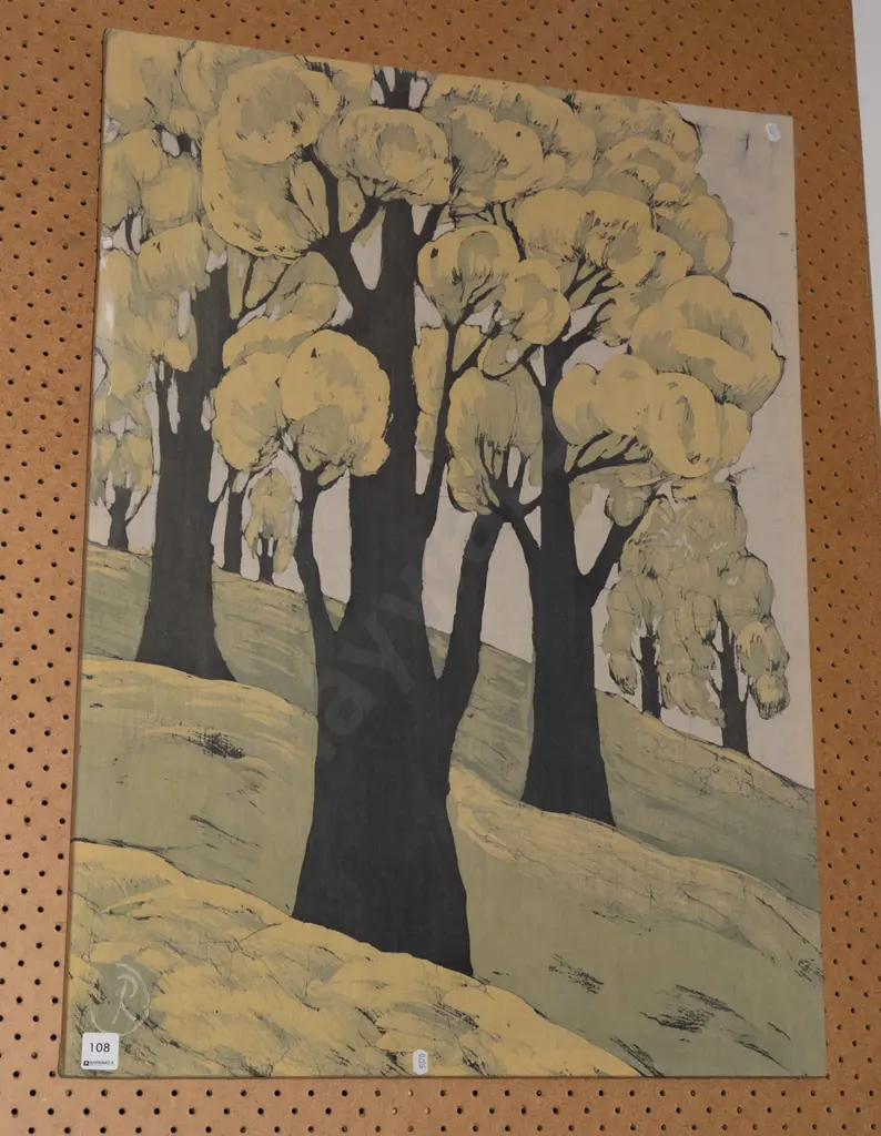 framed batik print - trees H830 Image 1++