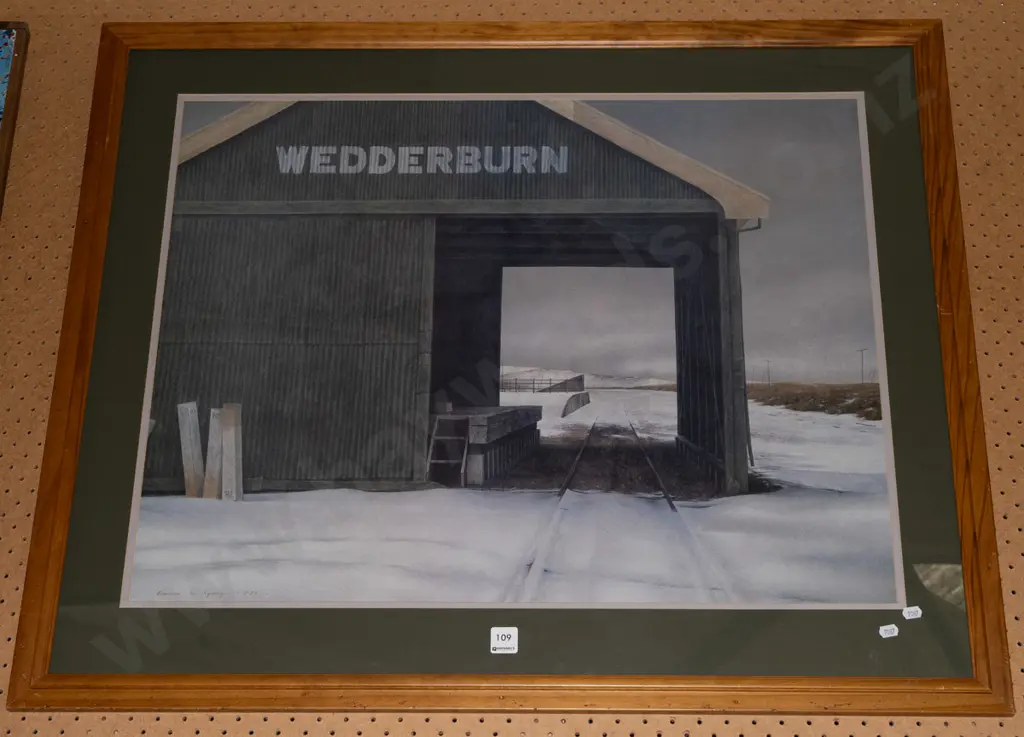 framed Grahame Sydney poster print - Weddeburn Overall H790 Image 1++