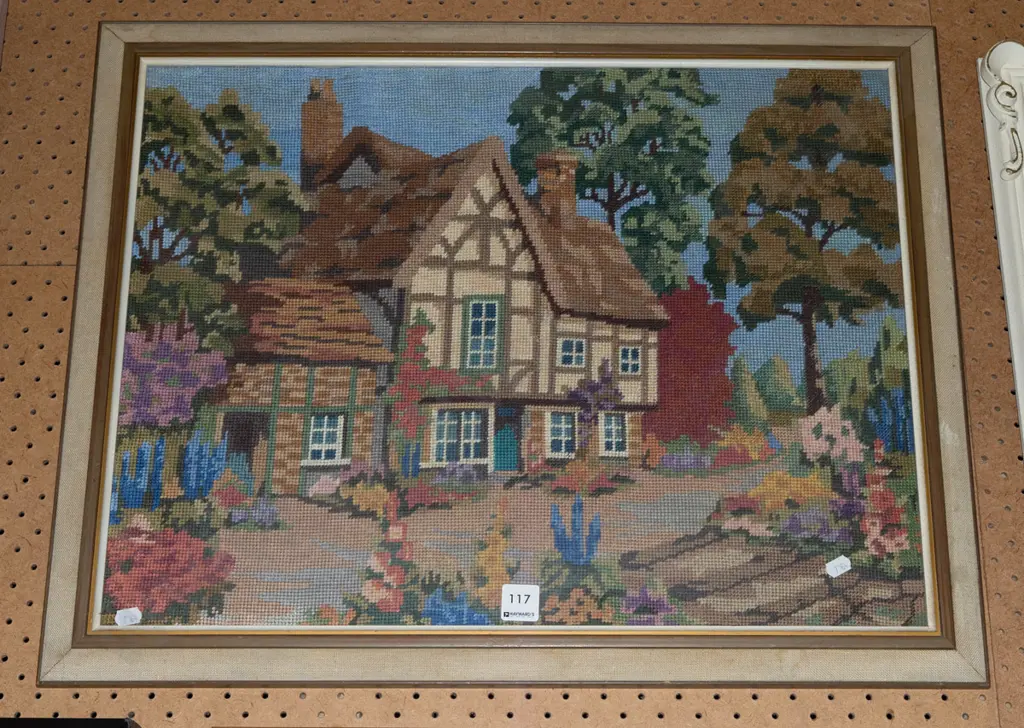framed needlework - house Image 1++