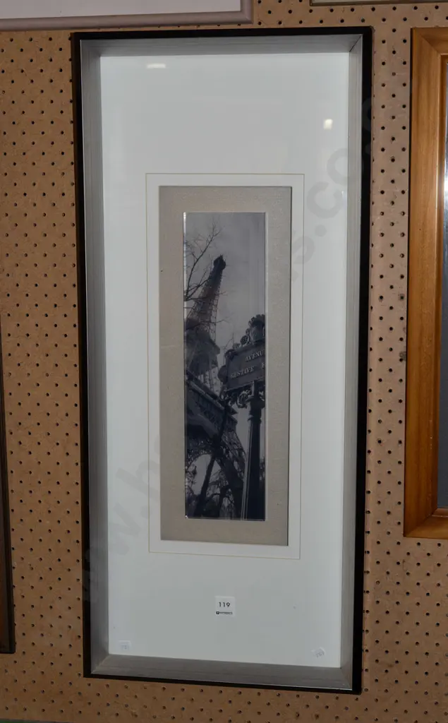 framed photograph behind perspex Eiffel Tower Image 1++