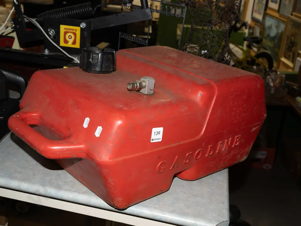 red plastic boat petrol can Image 1++