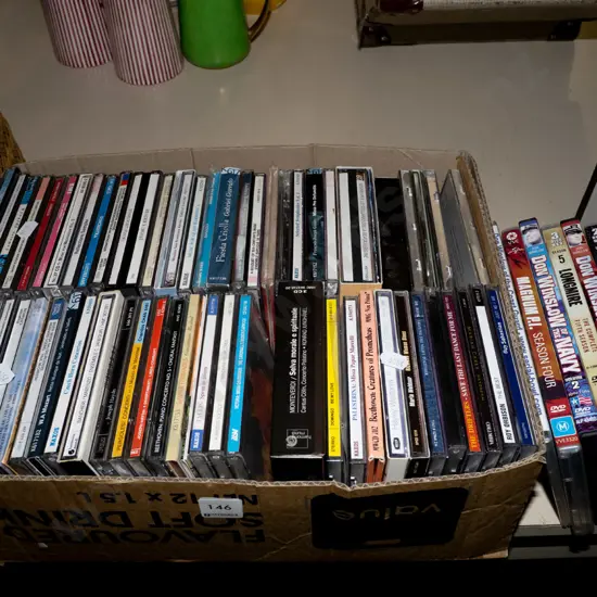 box; CDs, DVDs