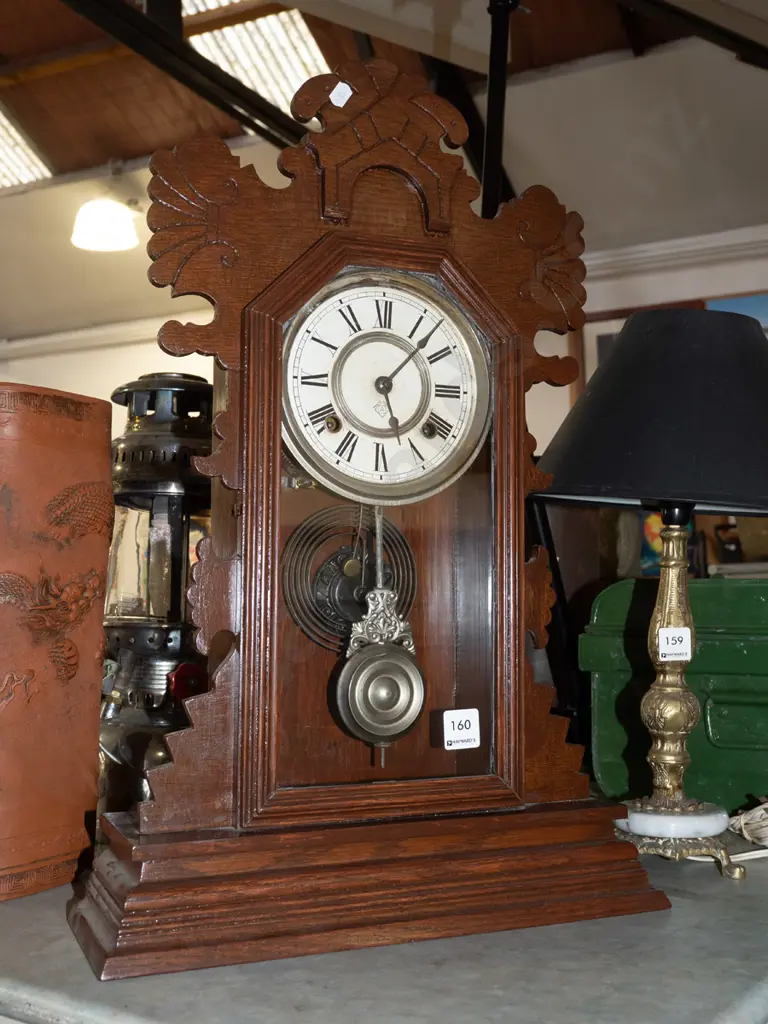 Ansonia wood cased mantel clock H570 Image 1++