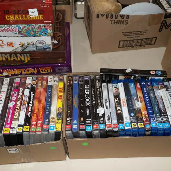 2x boxes of DVDs