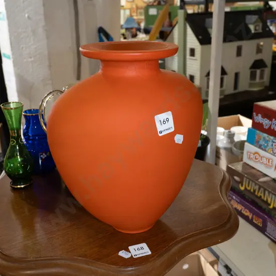 orange art glass vase H170