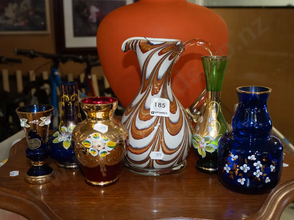 small Venetian glass vases, art glass ewer vase Image 1++