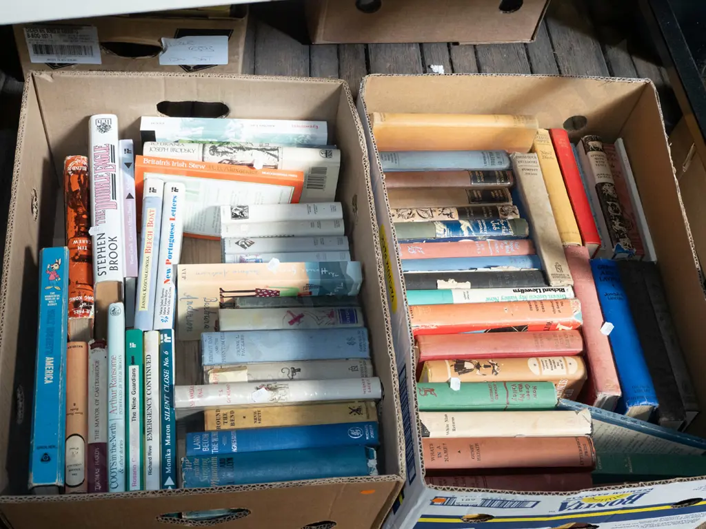 2x boxes of books - orange dots Image 1++