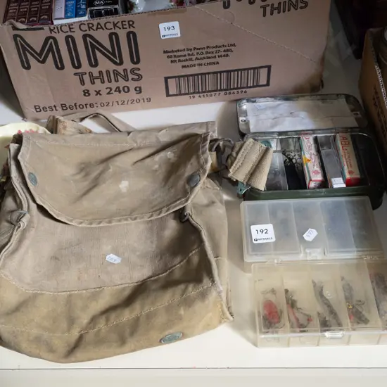 fishing bag, 3x tackle boxes