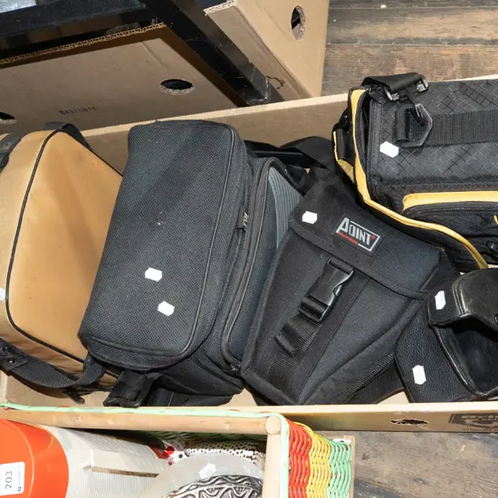 box of camera bags
