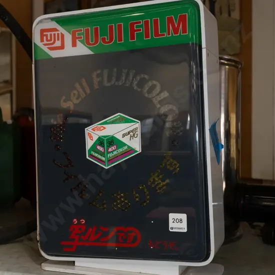 illuminated Fuji Film sign - working - some damage to case