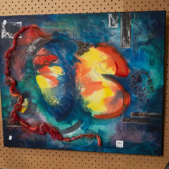 framed mixed media - abstract