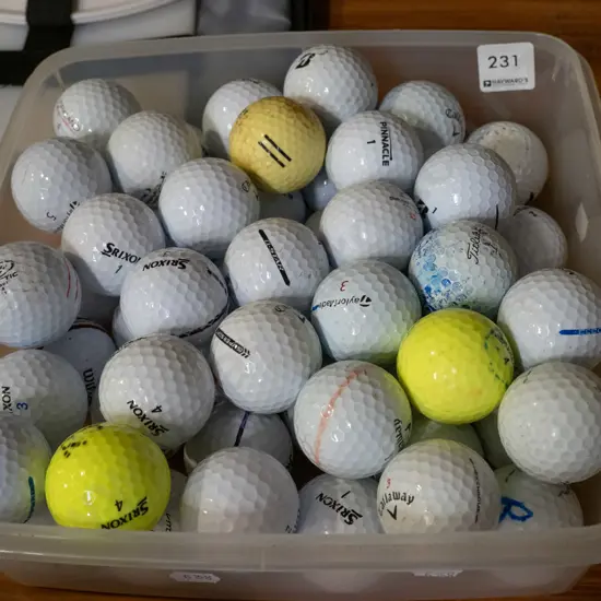 tub of golf balls