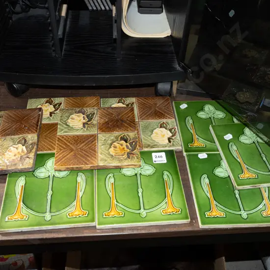 assorted vintage fire register tiles