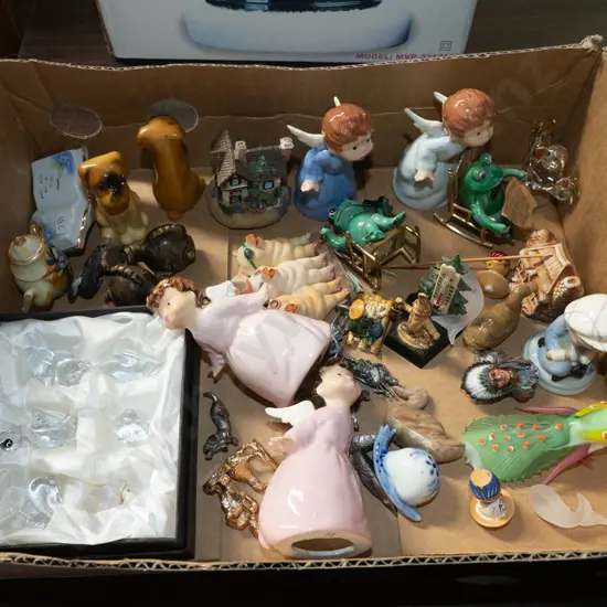 box; various ornaments