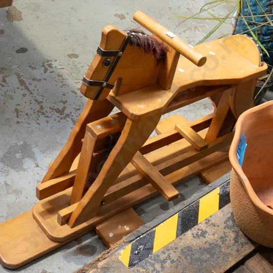 wooden rocking horse