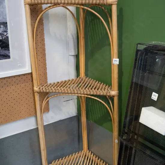bamboo 3 shelf corner what not H1000