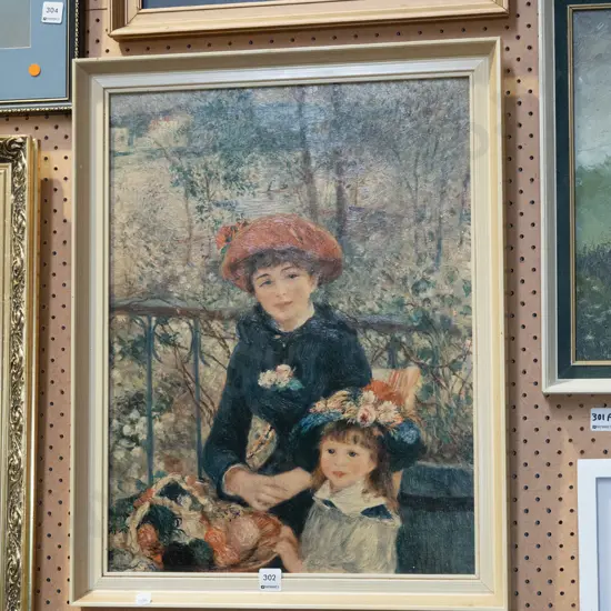 framed Renior print 
