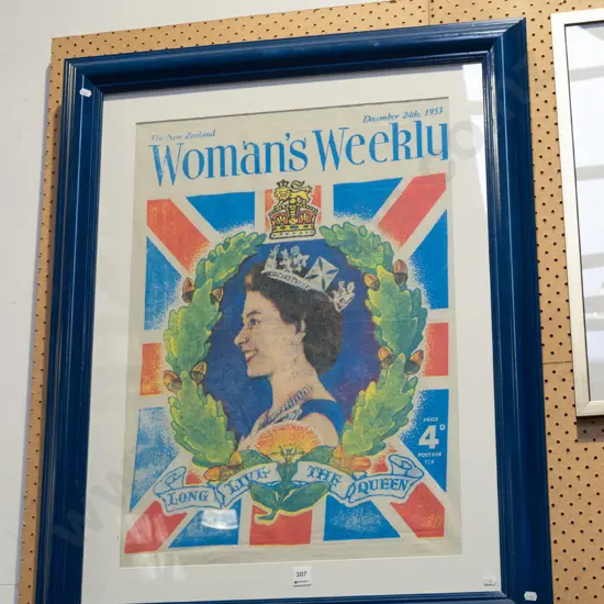 framed tea towel - Womans Weekly 1953 Long Live the Queen 