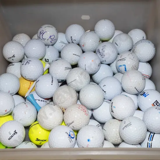 tub of golf balls