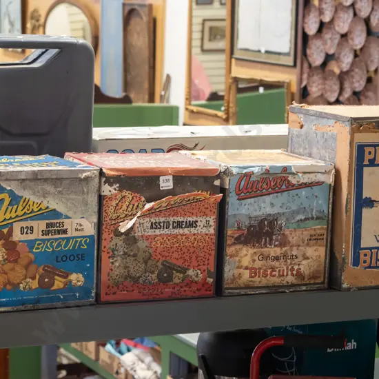 4x vintage biscuit tins