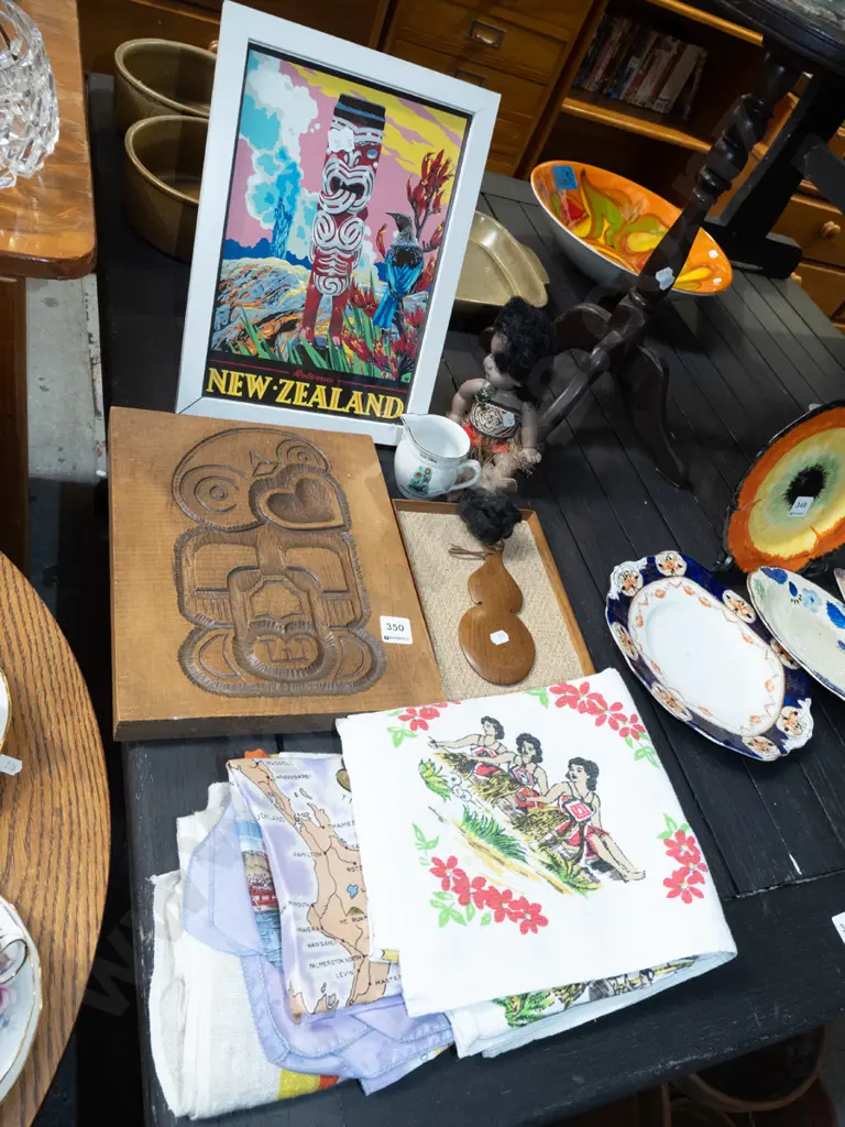 assorted NZ souvenir prints, doll, tablecloths  etc Image 1++