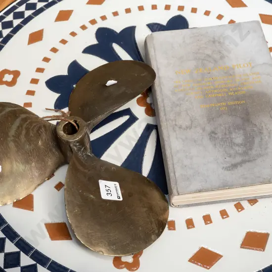 brass boat propellor, New Zealand Pilot book