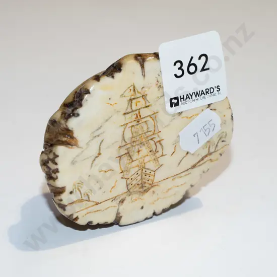 piece of composite faux scrimshaw
