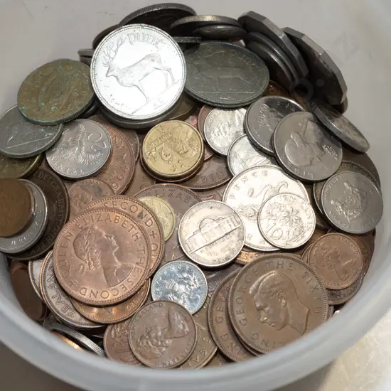 container of coins