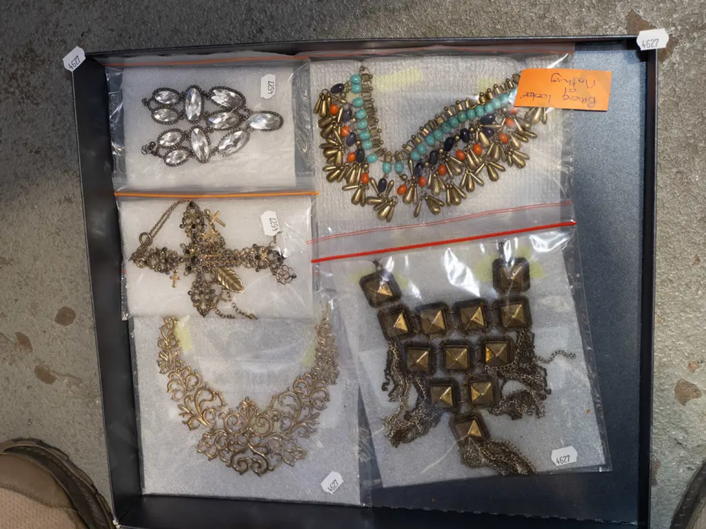 tray of costume necklaces Image 1++