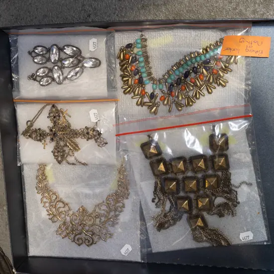 tray of costume necklaces